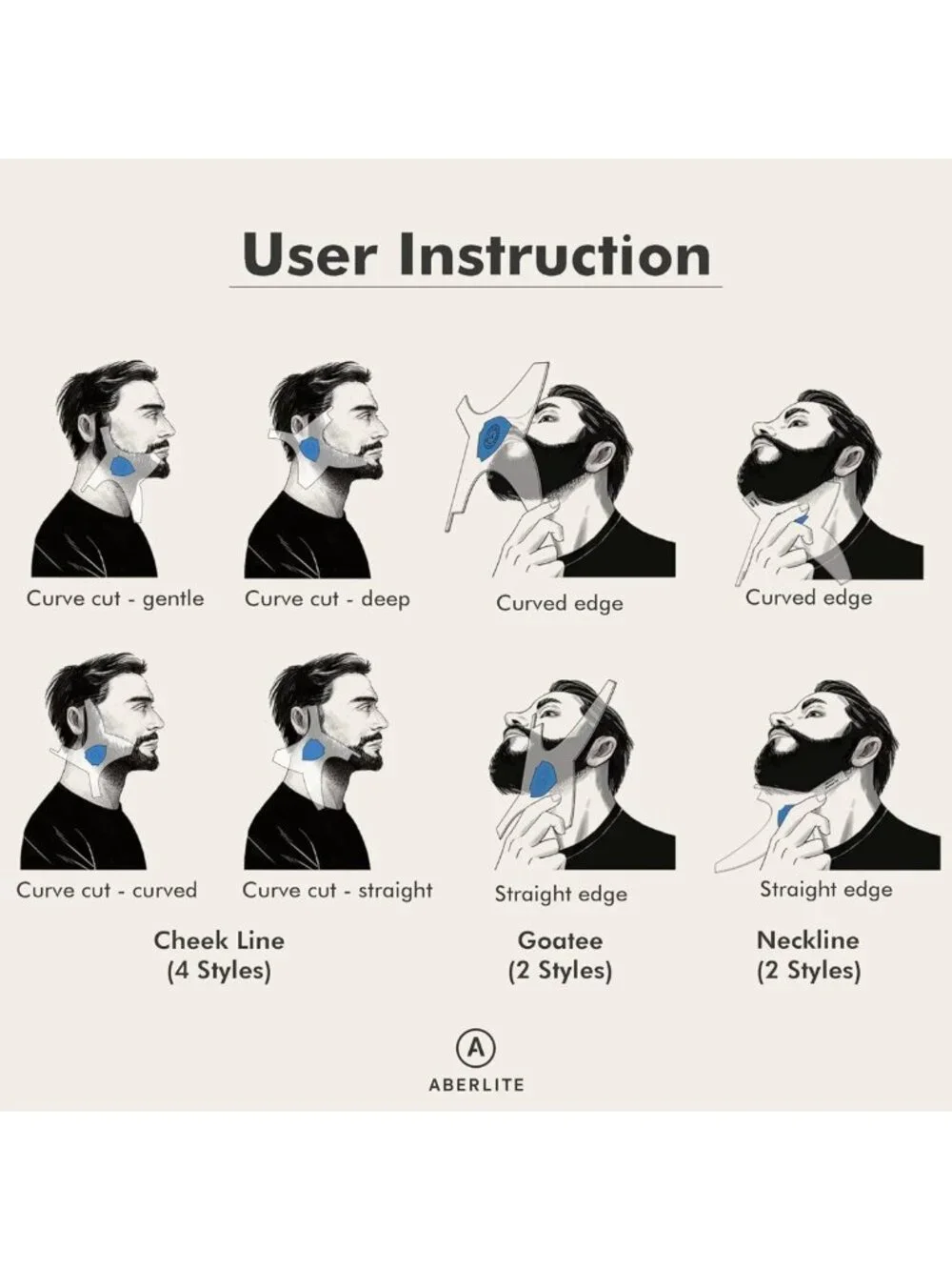 Beard Shaper Kit with Barber Pencils - Premium Clear Stencil Tool for Perfect